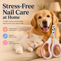 LOVE PET PROSPER Pet Nail Clippers for Dogs, Cats & Small Animals, Dual-Hole Stainless Steel Pet Nail Trimmer with Ergonomic Non-Slip Grip, Safe Grooming Clippers for Puppies, Rabbits, Birds & Hamsters