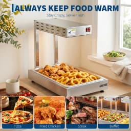 Professional Infrared Food Warmer Lamp for Catering - Commercial Electric Heat Light with Stainless Steel Base - Ideal for Buffets, Restaurants, Fried Foods