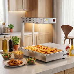 Professional Infrared Food Warmer Lamp for Catering - Commercial Electric Heat Light with Stainless Steel Base - Ideal for Buffets, Restaurants, Fried Foods