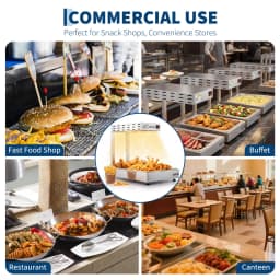 Professional Infrared Food Warmer Lamp for Catering - Commercial Electric Heat Light with Stainless Steel Base - Ideal for Buffets, Restaurants, Fried Foods
