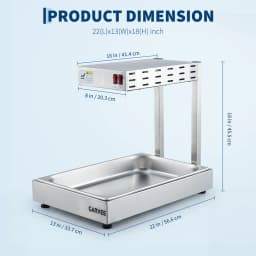 Professional Infrared Food Warmer Lamp for Catering - Commercial Electric Heat Light with Stainless Steel Base - Ideal for Buffets, Restaurants, Fried Foods