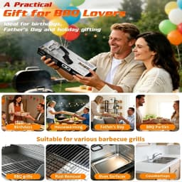 Built-in 4000mAh Rechargeable Battery with 3 Adjustable Speed Modes. The Rotating Cleaning Head Delivers Powerful Scrubbing Force to Remove Burnt Grease, Charred Residue and Food Debris on Grills Without Strenuous Manual Brushing.