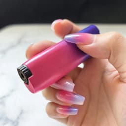 (No Gas) Red Purple Gradient Torch Lighter Portable Windproof Flashlight Creative Cute Women Lighter Interesting for Ca