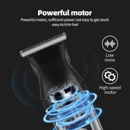 HIENA Professional Multifunctional Hair Clipper Set, R-Type Adjustable Blade, Cordless Barber Clippers with LED Display, Ear and Nose Hair Trimmer, 6 Guide Combs, Rechargeable Electric Grooming Kit for Men, USB Charging, Haircut Clippers