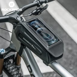 ROCKBROS Local Shipping Bicycle Bag 1.7L Waterproof Phone Bag Front Frame Touch Screen Cycling Bag Case Holder Hard Shell Bike Bag Accessories
