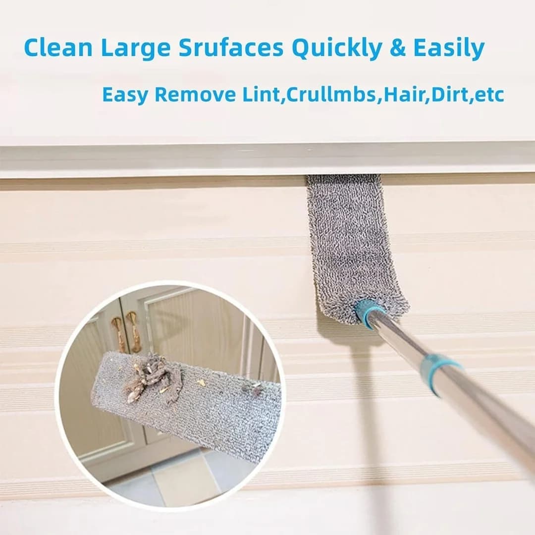 Retractable Gap Dust Cleaner Under Appliance Microfiber Duster Dust Brush with Extension Pole Cleaning Duster for Bed High Ceilings Furniture Bottom Household Gap Duster Gray