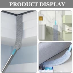 Retractable Gap Dust Cleaner Under Appliance Microfiber Duster Dust Brush with Extension Pole Cleaning Duster for Bed High Ceilings Furniture Bottom Household Gap Duster Gray