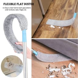Retractable Gap Dust Cleaner Under Appliance Microfiber Duster Dust Brush with Extension Pole Cleaning Duster for Bed High Ceilings Furniture Bottom Household Gap Duster Gray