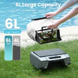Y80 Solar Robotic Pool Cleaner Cordless Pool Skimmer with 24 Hours Continuous Cleaning 6L Large Debris Bag Remote Control Smart Obstacle Avoidance and Auto-Parking for Above Ground Pools