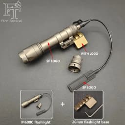 Tactical Flashlight Set M600C M300C LED Airsoftl Scout Light And M-system Or 20MM Light Mount+SF Momentary Remote Mouse Tail Switch