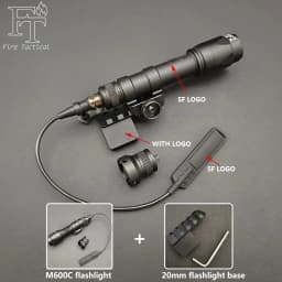 Tactical Flashlight Set M600C M300C LED Airsoftl Scout Light And M-system Or 20MM Light Mount+SF Momentary Remote Mouse Tail Switch