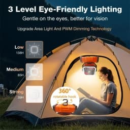 20000mAh Camping Fan with LED Lantern, Rechargeable Battery Operated Oscillating Fan with Remote & Hook, Portable Tent Fan 4 Speeds for Outdoor Camp RV Jobsite Power Outage