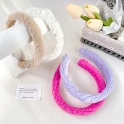 Plush headband imitation rabbit fur candy color face wash headband fashionable and simple wide edge pressure hair bundle hair headdress hair accessories