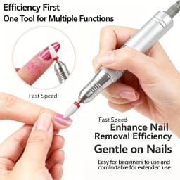 Multifunctional Electric Nail Drill Set, High Power, Forward & Reverse Rotation with Smart Digital Display, Fits Gel & Acrylic Nails, Comes with 11 Drill Bits & 20 Sanding Bands, Rechargeable Portable Manicure Pedicure Tool for Nail Care