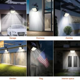 252LEDs Solar Lights Outdoor, IP65 Waterproof Solar Flood Lights with 16.4ft Cable, 3 Lighting Modes & Remote Control Motion Sensor Outdoor Light, LED Wall Lamp for Garden, Garage, Patio, Pathway