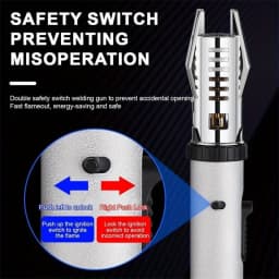 (Without Built-in Butane Gas)1pcs Special-shaped Windproof Butane Torch Lighter with Adjustable Flame & Lock Switch, 360° Use, Turbine Torch Jet Lighter Ignition Gun, Camping Barbecue Welding Supplies, Perfect for Culinary, Christmas, Father's Day