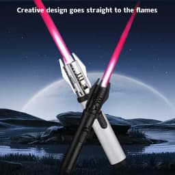 (Without Built-in Butane Gas)1pcs Special-shaped Windproof Butane Torch Lighter with Adjustable Flame & Lock Switch, 360° Use, Turbine Torch Jet Lighter Ignition Gun, Camping Barbecue Welding Supplies, Perfect for Culinary, Christmas, Father's Day