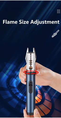 (Without Built-in Butane Gas)1pcs Special-shaped Windproof Butane Torch Lighter with Adjustable Flame & Lock Switch, 360° Use, Turbine Torch Jet Lighter Ignition Gun, Camping Barbecue Welding Supplies, Perfect for Culinary, Christmas, Father's Day