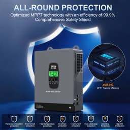 DATOUBOSS 3300W Hybrid Solar Inverter 24V Pure Sine Wave Inverter Charger 5000W PV Input 120A MPPT Solar Charge Controller Off-Grid WiFi Monitoring UPS 10ms Transfer