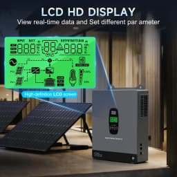 DATOUBOSS 3300W Hybrid Solar Inverter 24V Pure Sine Wave Inverter Charger 5000W PV Input 120A MPPT Solar Charge Controller Off-Grid WiFi Monitoring UPS 10ms Transfer