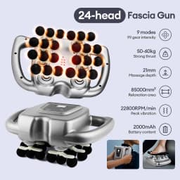 24-Heads 9 Modes Body Massage Gun High Frequency Vibration Fascia Gun Back Waist Thigh Massager Neck Shoulder Massager Muscle masajeador