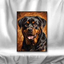 Dog-themed 5D Diamond Art Painting Cute Rottweiler and Flowers DIY Diamond Embroidery Modern Warm Home Decor Room Decor Stress-relieving Crafts