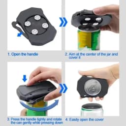 Versatile Handheld Can Opener for Beverage Cans Smooth Safe Edges Portable Plastic Metal Design Ergonomic Twist Operation