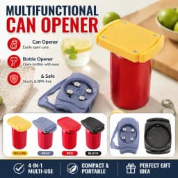 Versatile Handheld Can Opener for Beverage Cans Smooth Safe Edges Portable Plastic Metal Design Ergonomic Twist Operation