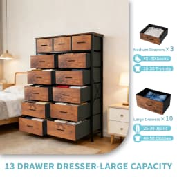 MCQ 13 Fabric Drawers Cabinet For Living Room Large Capacity Dressers Tables Nightstand Display Storage Cabinet For Furniture