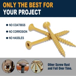 VKKM 400Pcs #8x2" Multi-Purpose Wood Screws, T25 Star Drive Self Tapping with Free Bit, Rust Proof for Furniture, Decking & Fencing