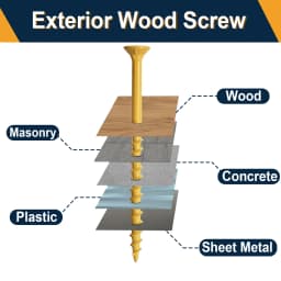VKKM 400Pcs #8x2" Multi-Purpose Wood Screws, T25 Star Drive Self Tapping with Free Bit, Rust Proof for Furniture, Decking & Fencing