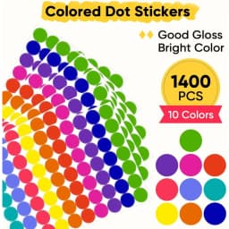 1400 PCS Color Coding Dot Stickers Round Labels Polka Dot Price Stickers for Classroom Office Kids Supplies Decor Organizing Papers