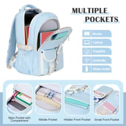 Light Blue 3-Piece Backpack Set With Lunch Bag And Pencil Case For Adults