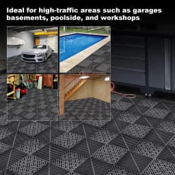 40 Pieces Garage Flooring Tiles 15.7Inx15.7in Interlocking Floor Tiles Non-Slip Heavy Duty Flooring Mat with 6000 Lbs Load for Gym Warehouse Workshop(black)