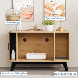 Cat Litter Box Enclosure 39 Inch Hidden Litter Box Furniture With Cat Litter Mat And Sliding Door Modern Indoor Cat House Side End Table For Living Room Natural Wood Color