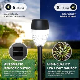 12Pcs Solar-Powered Outdoor New Style Stick Lights, Lawn Lights, Warm Light/White Light Led Lighting, Garden Lights, Path Lights, Suitable for Sidewalks, Patios, Yards, Villa Gardens, and Ground-Inserted Lights