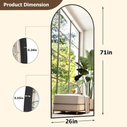 26" x 71" Arched Full Length Mirror - Full Body Mirror - Extra Large Floor Mirrors for Bedroom, Living Room, Bathroom