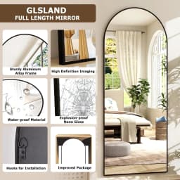 26" x 71" Arched Full Length Mirror - Full Body Mirror - Extra Large Floor Mirrors for Bedroom, Living Room, Bathroom