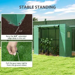 Portable Greenhouse Small Green House, 6.6' x 2.5' x 5.6', Green