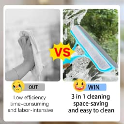 3-in-1 Multifunctional Mirror Wiper Squeegee Built with Spray Nozzle, Portable Household Cleaning Supplies, Effective for Window Cleaning, Kitchen Grease Removal, Bathroom Limescale Cleansing and Dorm Daily Cleaning