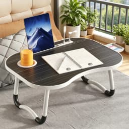 1. Multifunction Fold Lap Desk Portable Bed Laptop Table with Reading Light & Storage Drawer, Foldable Computer Breakfast Tray for Bed Sofa