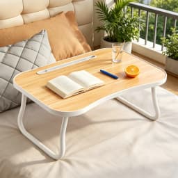 1. Multifunction Fold Lap Desk Portable Bed Laptop Table with Reading Light & Storage Drawer, Foldable Computer Breakfast Tray for Bed Sofa