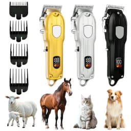 Electric Pet Hair Clipper USB Rechargeable LCD Display Dog Cat Grooming Trimmer Shaver with Guide Combs Kit