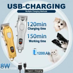 Electric Pet Hair Clipper USB Rechargeable LCD Display Dog Cat Grooming Trimmer Shaver with Guide Combs Kit