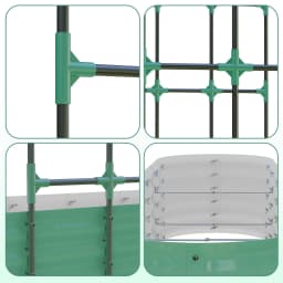 Galvanized Raised Garden Bed with 96in Arch Trellis, Rustproof Expandable Planter Box for Vines Flowers Herbs