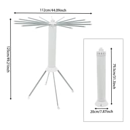 Clothes Drying Rack – 16 Hanging Rods – 88.18 Lbs Capacity – Abs + Carbon Steel – Baking Paint – 4 Swivel Wheels – Foldable – No Assembly Needed – 44.09"X49.21" – for Balcony Laundry – White