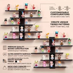 1-Piece Set of Collectible Floating Wall Racks, Multi-Tiered Wall Shelving Units, Versatile Display Stands, Suitable for Office and Home Decor, Ideal for Storing Statues and Small Figurines, Decorative Shelves, Functional Storage Racks, Multi-Purpose Rack