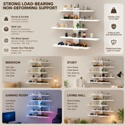 1-Piece Set of Collectible Floating Wall Racks, Multi-Tiered Wall Shelving Units, Versatile Display Stands, Suitable for Office and Home Decor, Ideal for Storing Statues and Small Figurines, Decorative Shelves, Functional Storage Racks, Multi-Purpose Rack
