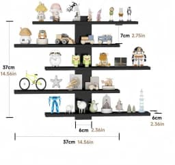 1-Piece Set of Collectible Floating Wall Racks, Multi-Tiered Wall Shelving Units, Versatile Display Stands, Suitable for Office and Home Decor, Ideal for Storing Statues and Small Figurines, Decorative Shelves, Functional Storage Racks, Multi-Purpose Rack