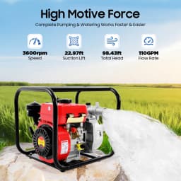 7.5hp 210cc 4-Stroke Diesel Engine Water Pump Air Cooled Single Cylinder 110gpm Flow Water Transfer Pump 2 Inch Water Pump for Farm Irrigation Drainage